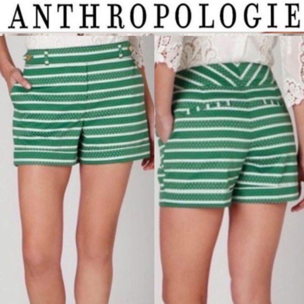 New Anthro shorts Meadow Rue striped cotton sz 2